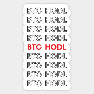 BTC HODL Typography (red) Sticker